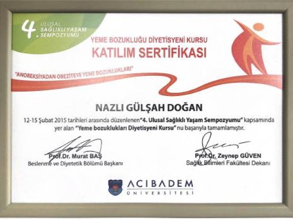 Nazlı Gülşah Doğan certificate 1