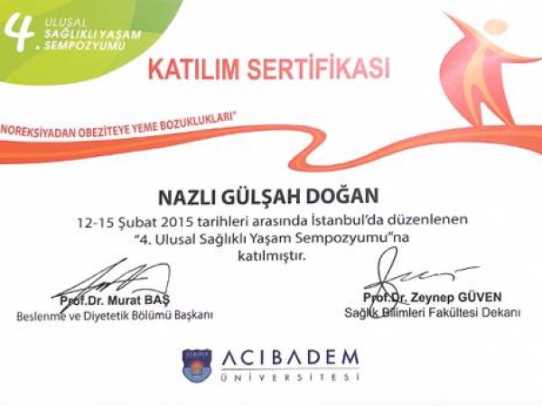 Nazlı Gülşah Doğan certificate 15