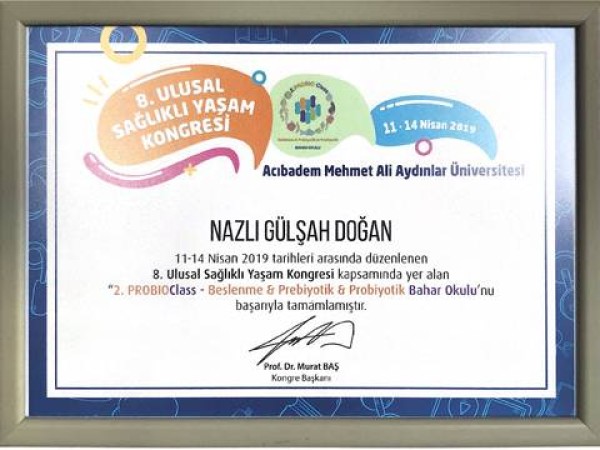 Nazlı Gülşah Doğan certificate 2