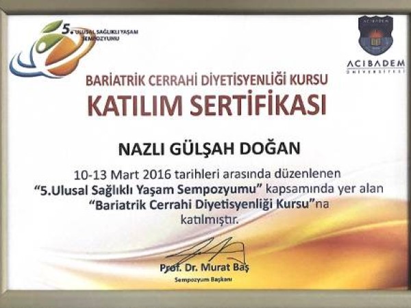 Nazlı Gülşah Doğan certificate 5